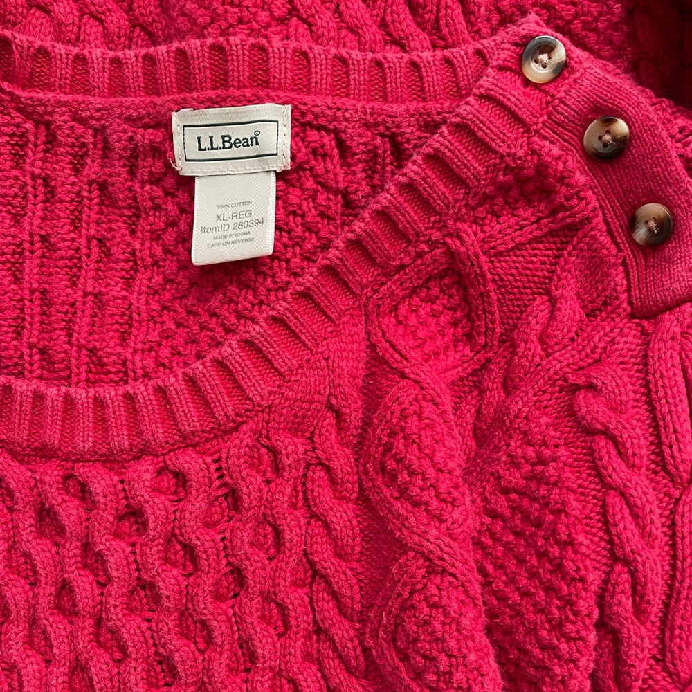 Red Chunky Knit L.L. Bean Sweater